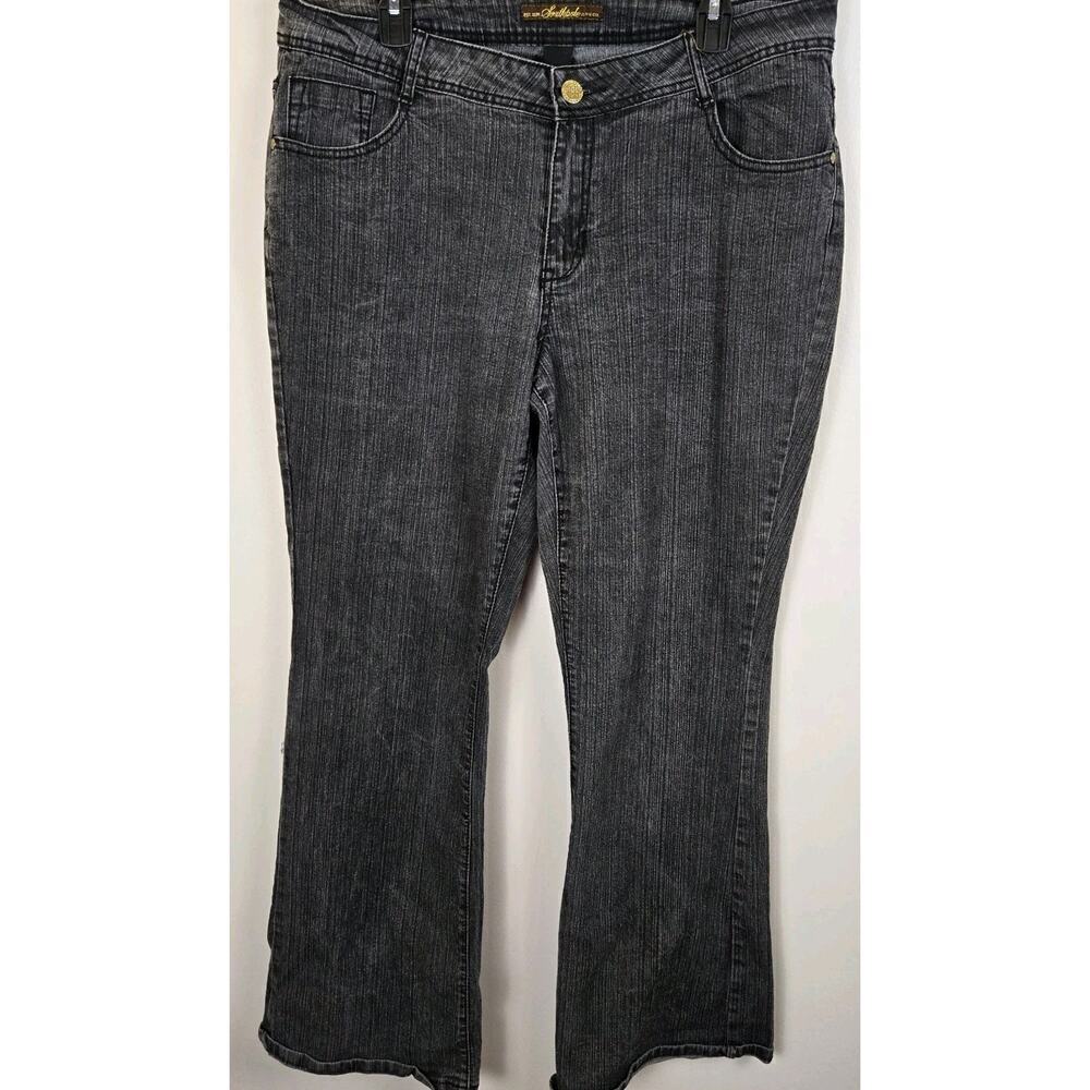 South Pole Jeans Sz 18 Womens Plus Medium Back Wash MidRise Pocket Bling Grunge